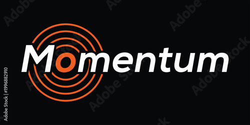 Schilderij op canvas word mark momentum logo design, circle round logo concept