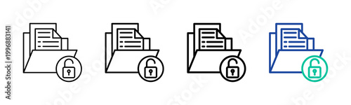 File Access Icon Collection Different Style Outline