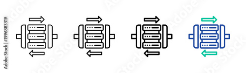 Data Compression Icon Collection Different Style Outline