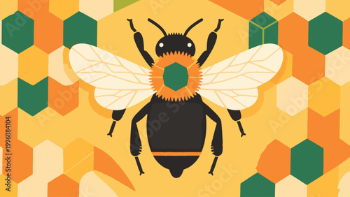 Illustration Of The Message Save The Bees Vector Design Template