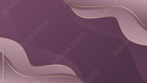 Abstract premium purple luxury wave background with gold lines, elegant feminine wallpaper, suitable for beauty product, cosmetic, fashion, event, ad template, award banner, and web page