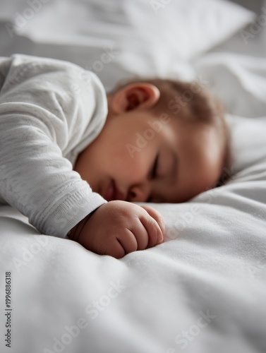 Peaceful Sleeping Infant in Soft Light Cozy Home Scene