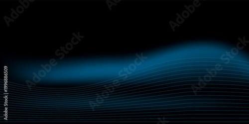 Futuristic abstract blue wave background with glowing lines, modern digital design for technology, artificial intelligence, innovation, data flow, cyber network, virtual reality and business themes