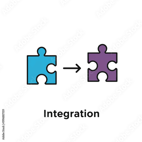 Colorful puzzle pieces changing places.