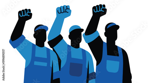 Illustration Of A Worker's Raised Fist Symbolizing Solidarity Vector Design Template