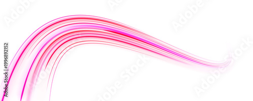 Tableau sur toile Fast neon light trails rush across a dark city expressway PNG