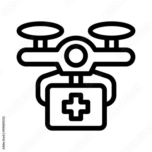 rescue drone line icon