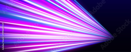 Schilderij op canvas Electric waves sweep across cyber city