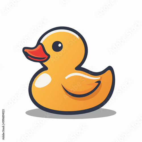 Cute Yellow Rubber Duck Illustration