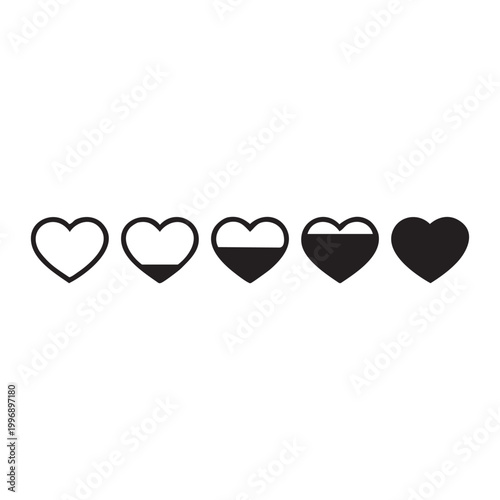 A heart that gradually fills its contents illustration.