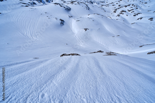 glacier and typical snow swirl structures