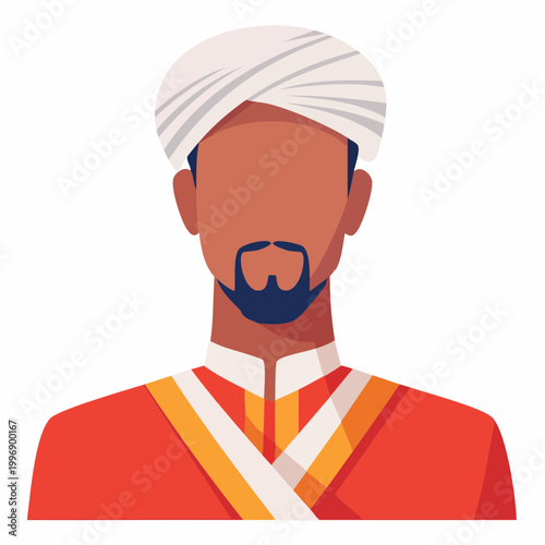 Man in Traditional Turban and Attire