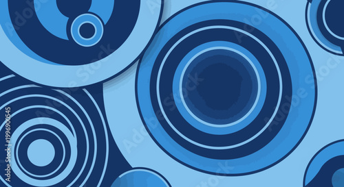 Abstract Blue Circles Pattern Background Design