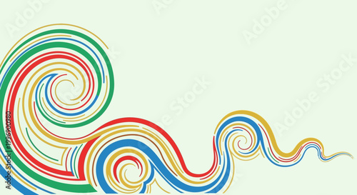 Abstract Colorful Swirls and Waves Graphic Design Element