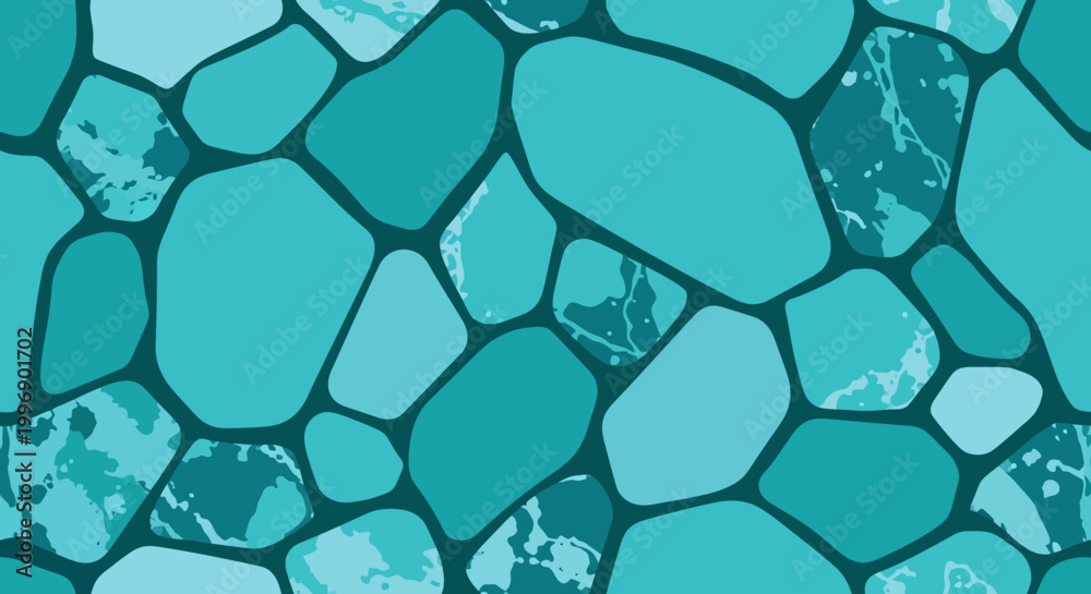 Obraz premium Abstract Teal Stone Mosaic Pattern Background