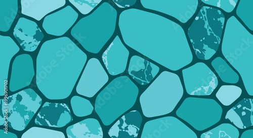 Abstract Teal Stone Mosaic Pattern Background