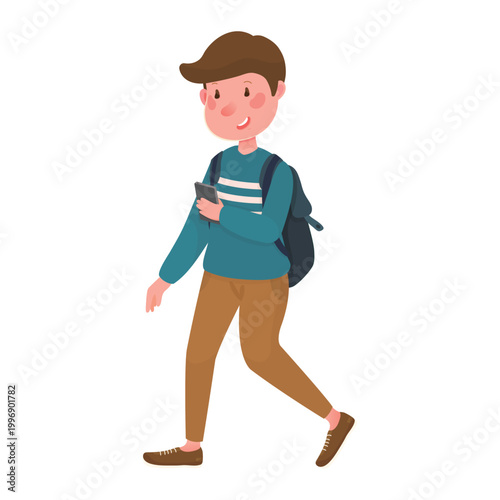 Lovely boy with smart phone