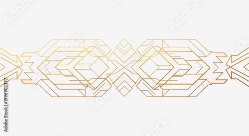 Elegant Gold Art Deco Geometric Border Element