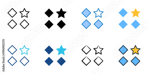 Cuadro en lienzo Differentiation icons set multiple style collection