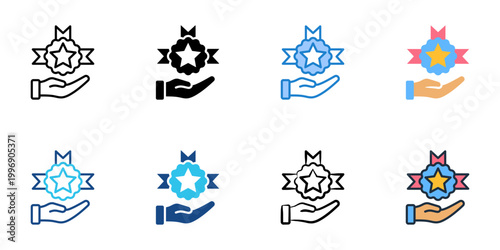 Personality icons set multiple style collection. Editable stroke 
