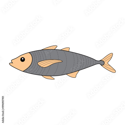Grey fish icon