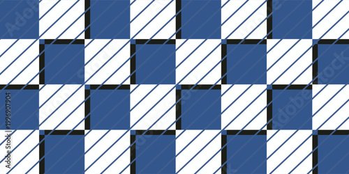 Lumberjack plaid seamless pattern. Vector illustration. Blue color. Textile template.