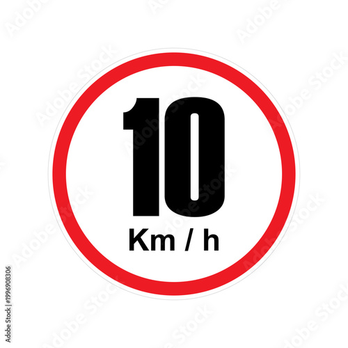Maximum Speed 10 Traffic Sign Illustration.ai