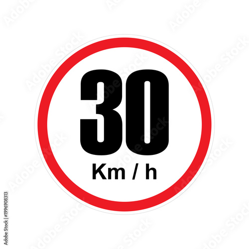 Speed Restriction 30 km_h Traffic Symbol.ai