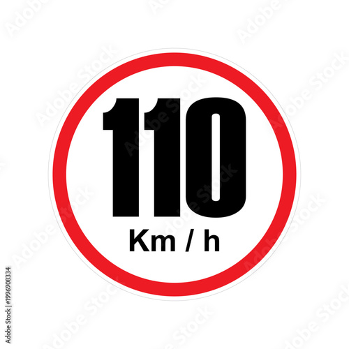 Speed Control Sign 110 km_h Illustration.ai