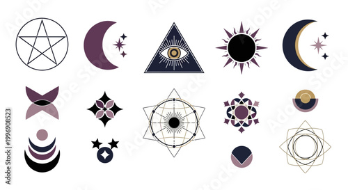 Mystical Esoteric Symbols and Sacred Geometry Set