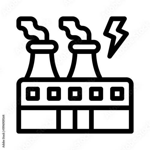 power plant line icon