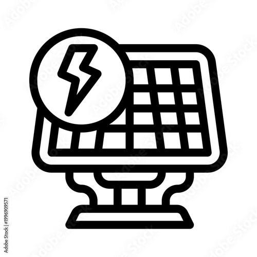 solar panel line icon