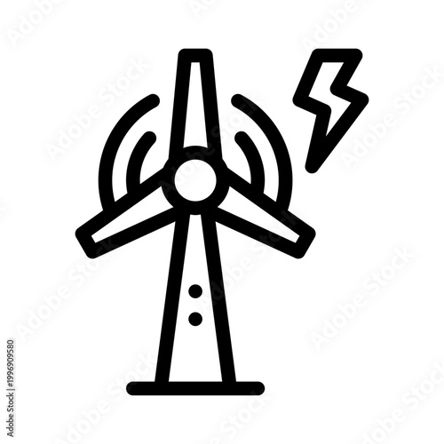 wind turbine line icon