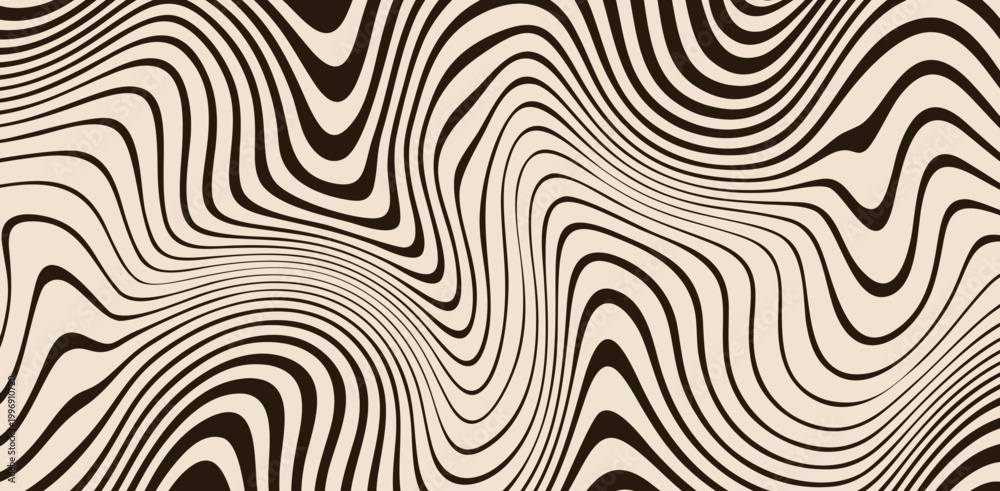 Obraz premium Abstract fluid ribbon waves background with soft gradient curves and modern minimal design.