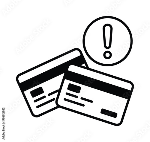 Warning Credit Card Vector Illustration