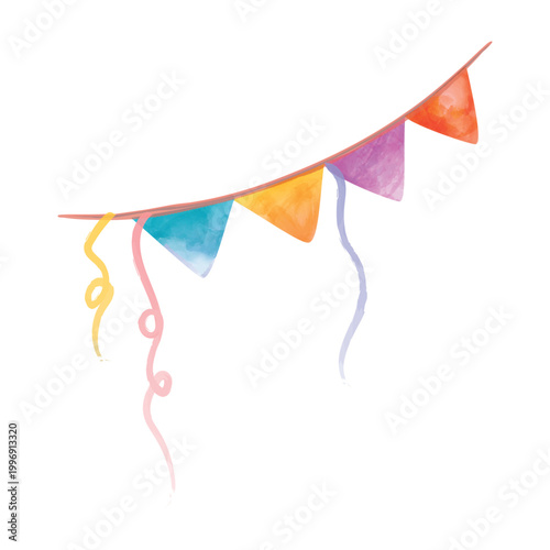 Colorful watercolor flags