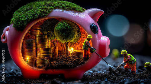 Tiny Workers Building Wealth Inside Piggy Bank Ecosystem