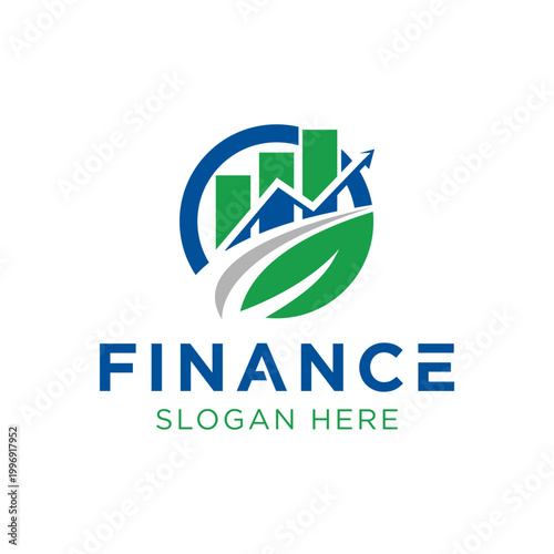  Business Logo design With Growth Chart Bars And Arrow For Marketing And Analytic