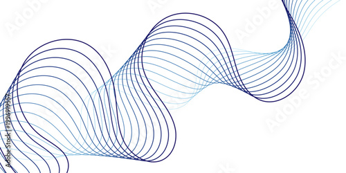 Abstract Data Flow Concept wave lines flowing on white background for modern corporate technology design and digital data visualization graphic illustration.