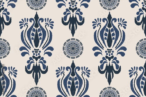 Foto Tribal Damask Ikat Seamless Pattern