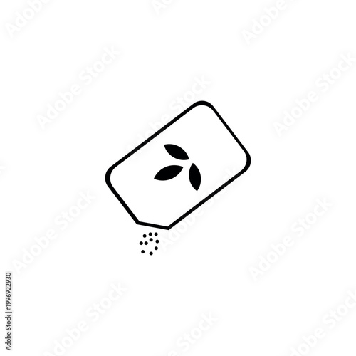 Manually drawn vector illustration of seed packet icon. Handcrafted linear symbol representing gardening sowing and botanical beginning concept. Isolated black on white background