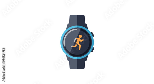 Running watch with fitness tracker icon.