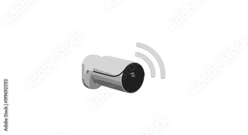Wireless security camera with signal icon.
