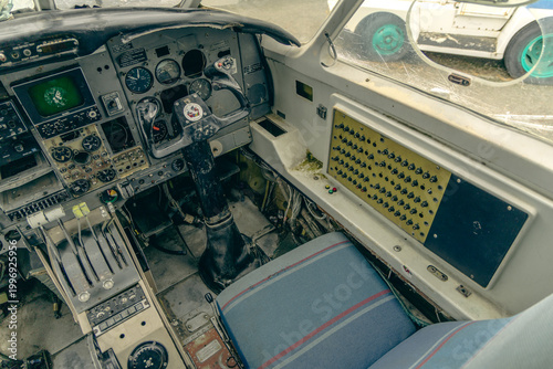 Vintage Aircraft Cockpit Controls Pilot Seat