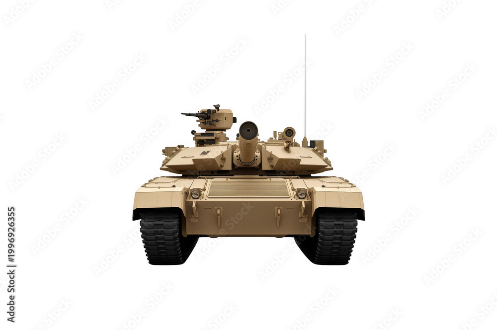 Obraz premium Main battle tank front view transparent background