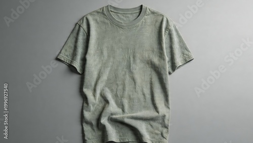 Distressed Vintage Style T-Shirt Mockup with Creased Fabric Texture