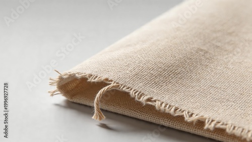 Macro Close-up of Natural Linen Fabric Texture 
