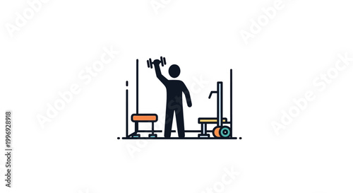 Man lifting dumbbell at the gym.
