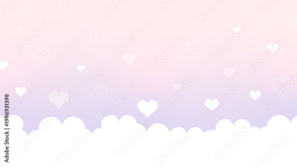 Fototapeta premium ハート グラデーション かわいい ポップ バレンタイン 配信 サムネイル バナー デザイン 背景 イラスト 