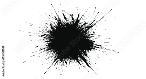 Obraz na plátně Black Ink Splatter On White Background